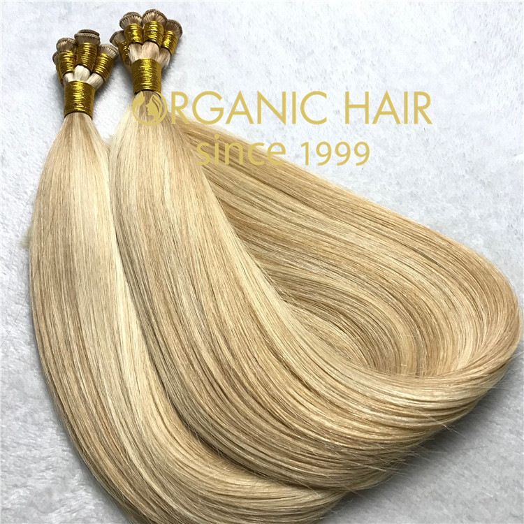 Real human hair extensions for sale-- hand tied weft  C50